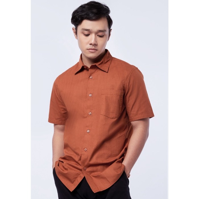 Mens burnt orange dress shirt