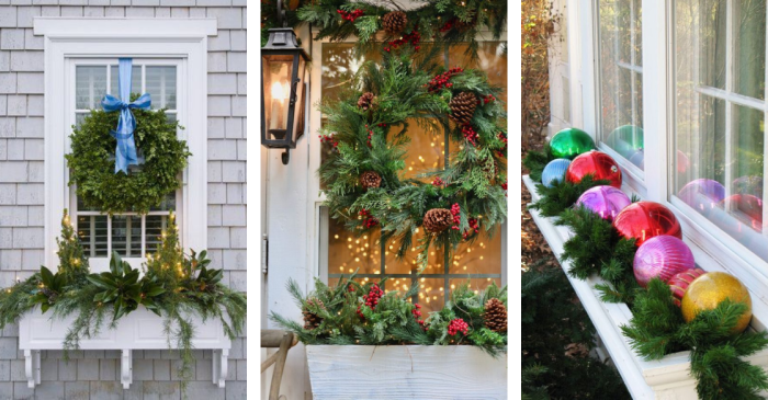 How to decorate your window boxes for christmas