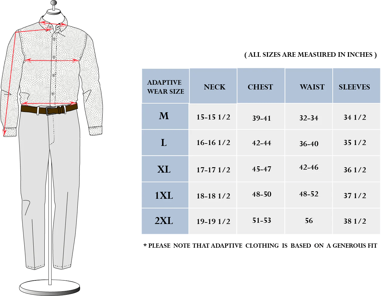 Dress shirt size for men