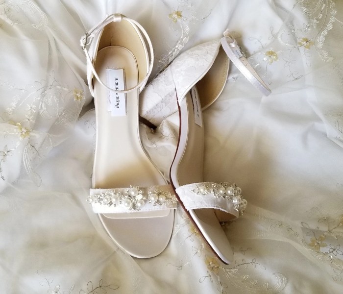 Shoes bridal wedding ivory pearl satin ankle strap court bride heels keshi ella perfect day dyeable white pearls dress beautiful