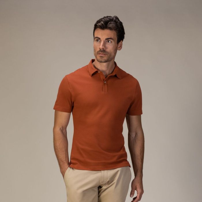 Dark orange mens dress shirt